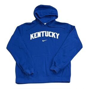 Nike Center Swoosh Kentucky Wildcats Basketball Blue Hoodie Sweatshirt Mens L